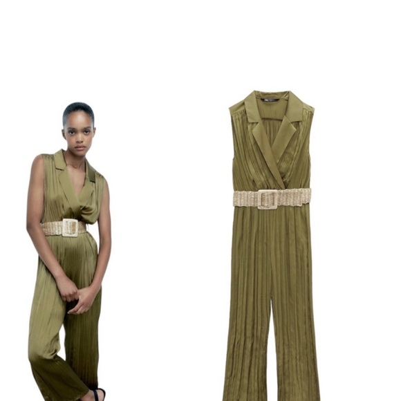 BELTED WRINKLED LOOK JUMPSUIT - Picture 13 of 13